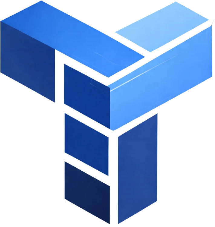 The YOU. Training Hub symbol: a Y shape built from three angular blue blocks in isometric perspective, divided by white channels.